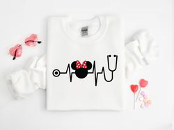 Minnie Mouse Disney Shirt, Gift for Nurse, CNA, CMA, RN, Couples Hoodie, Family Vacation Tee, Minnie Head Shirt