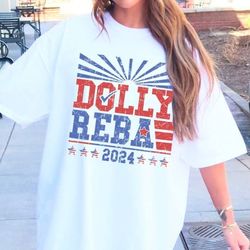 Dolly And Reba 2024 Shirt - 4th Of July Tee - July Fourth Party Shirt White