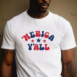 Merica Yall Shirt, Retro Fourth Of July Shirt, Western America Shirt, Cowgirl Tshirt, 4th Of July Shirt