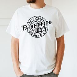 Surviving Fatherhood One Beer At A Time Shirt -Funny Dad Shirt-Skeleton Dad -Husband Gift Tee-Fatherhood Tee