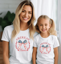 American Mama and Mini Shirts, 4th of July Coquette T-shirt, American Mama Shirt, American Mini Shirt, Independence Day