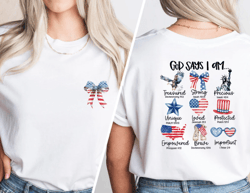 Coquette God Says I Am 4th of July Shirt, 4th of july Shirt for women, America Shirt, Blessed Shirt, Independence Shirt