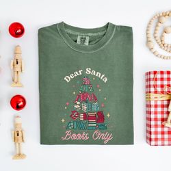 Retro Book Christmas Tree Shirt - Dear Santa, Books Only