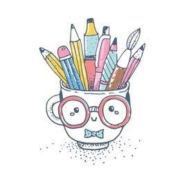 Cute Pens Cup Svg, Back To School Svg, Cute Cup Svg, Pens Cup Svg, School Svg, Study Svg, Student Svg, Back School Svg,