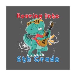 T Rex 6th Grade Svg, Back To School Svg, T Rex Svg, Dinosaur Svg, 6th Grade Svg, Grade Svg, Guitar Svg, Sunglasses Svg,