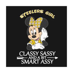 Steelers Girl Svg, Sport Svg, Disney Minnie Svg, Steelers Disney Svg, NFL Team Svg, NFL Svg, Steelers Logo Svg, Pretty M