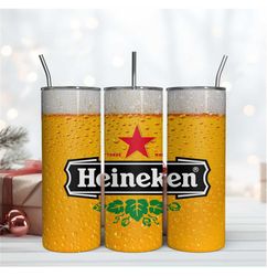 Heineken Beer 20Oz Tumbler Wrap Sublimation Design, Beer Brand Tumbler
