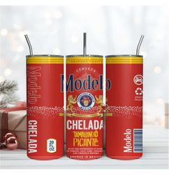 Red Chelada 20Oz Tumbler Wrap Sublimation Design, Beer Brand Tumbler