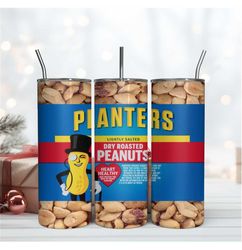 Planters Peanuts 20Oz Tumbler Wrap Sublimation Design, 20OZ Tumbler Wrap Design