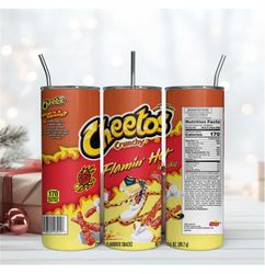 Cheetos Flamin Hot 20Oz Tumbler Wrap Sublimation Design, Brand Tumbler Wrap Design