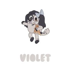 Violet Bluey Machine Embroidery Design, Violet Character Embroidery Download, Bluey Cartoon Embroidery File