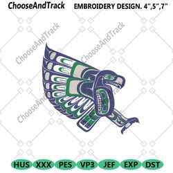 Seattle Seahawks Tribal Logo Embroidery Design, Seattle Seahawks NFL Embroidery