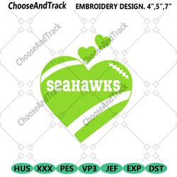 Seahawks Logo Football Embroidery Design, Seahawks NFL Team Embroidery Files