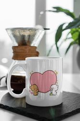 Bubu Dudu Coffee Mug, Love Heart Cute Cartoon Pet, Love Hug Panda, Happy Valentines Day Gift 11 oz Ceramic Mug Gift Birt