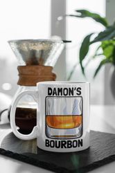 Damon Salvatore Damons Bourbon The Vampire Diaries White 11 oz Ceramic Mug Gift Birthday Gift