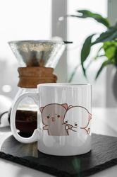 Mochi Peach And Goma Cute Cat Love Heart Cute Cartoon Pet Valentine Mug Happy Valentine Day Gift 11 oz Ceramic Mug Gift