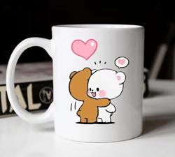 Milk And Mocha Bear Hugging Coffee Mug Gift For Girlfriend