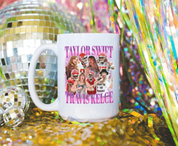 Taylor Swift Travis Kelce 90s Style Poster Coffee Mug Tea Mug | 15oz & 11oz Options | Swiftie Gift | Ceramic | Merch