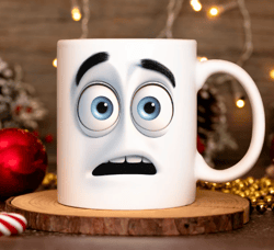 3D Funny Face Mug 11oz & 15oz Mug, Flower Mug