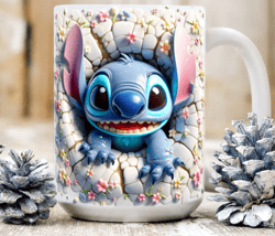 Stitch Crawling Out Hole Mug, Disney Mug, Mothers Day Mug 11oz, 15oz Mug