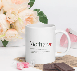 Mother's Day gift - Personalized Mother Dictionary Tea and Coffee Mug with her kids name on it