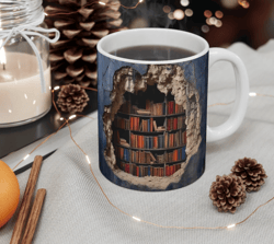 3D Effect Realistic Books Mugs, Book Lover Gift, Book Lover Mug, 3D Effect Mug