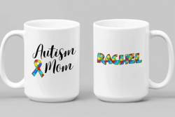 Autism Mom Custom Name Mug - Autism Awareness