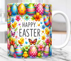 Happy Easter Mug Wrap Easter Egg Mug, Design Easter 11oz 15oz Coffee Cup