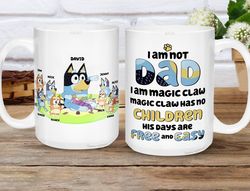 Personalized Bluey Gift For Dad, Bandit Heeler Mug, Rad Dad Bluey, Custom Dad Father Day Gift, Best Dad Mug