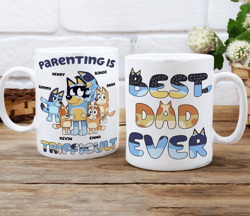 Bluey Parenting is Trifficult Mug | Bandit Heeler Mug | Bluey Dad Mom Git | Bandit Chili Bingo | Bluey Best Dad Gift