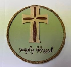 Simply Blessed wall hanging or shelf decor