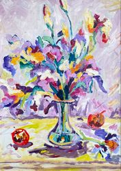 Irises painting Flowers bouquet Fauvism art Matisse inspired Flowers painting Home decor Gala Turovskaya artist Matisse