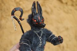 Anubis doll anubis toy anubis handemade dog plush werewolf plush wolf plush Egyptian god