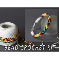 Bead Crochet Kit, Gifts for girls, Ethnic Bracelet, DIY Jewelry Kit, Beading Kit, DIY Bracelet Kit