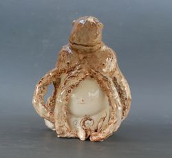Sculptural handmade porcelain vase Male naked torso Octopus tentacles ceramic sculpture Decorative vase Porcelain figurine sexy porcelain art