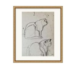 Relax and Enjoy Like a Cat - Original Cat Painting, Animals Wall Illustration