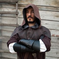 READY TO SHIP - Double-sided Linen Hood inspired Witcher / larp cape / medieval costume