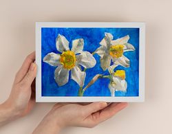 Blooming Daffodils - Wall Art, Home Decor, Botanical painting, Flower art