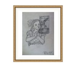 Girl Portrait Print, Vintage Nursery Art, Children's Painting  Kids Room Decor-Printable Download