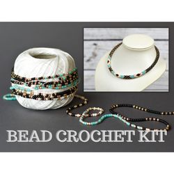 Make your own, Bead crochet diy Kit modern Necklace, Do It Yourself, Gift for Wife, Jewelry Making Kit, DIY Necklace Kit, DIY Jewelry