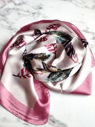 Light pink silk scarf