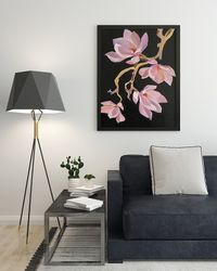 Magnolia original painting flower wall art oil painting gift art home decor