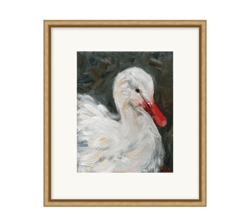 White Bird Art Print White Swan, Country Farmhouse Printable, DIGITAL DOWNLOAD