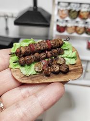 Realistic miniature kebab 1 6 - Barbecue - Mini kebab -  Miniature food - dollhouse miniature - mini food