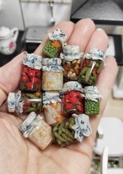 Miniature jars  -  dollhouse miniature - diorama - mini jars - gift