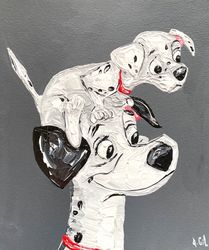 One Hundred And One Dalmatians Wall Art / One Hundred And One Dalmatians Painting / Dalmatian dog Wall Art / Dalmatian dog Painting / Original Painting / Pop Art Painting / Movie original wall art // Cruella wall art