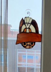 Stained glass owl, Suncatcher, Stained glass windows hanging, Mosaic