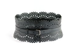 Genuine leather belt for women. Wide leather belt. Handmade.