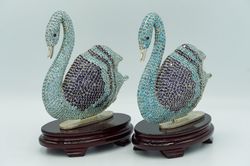 Sterling Silver Swan Figurine Pair