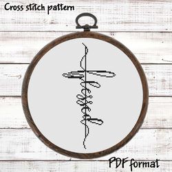 Blessed cross stitch pattern PDF, Bible cross stitch pattern modern, Religious cross stitch design, Christian xstitch